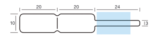 Product Label 20 × 10 mm – Roll of 1,250